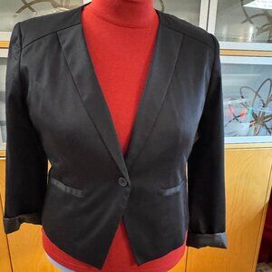NWT Womens Halogen Black One Button Jacket Blazer XL